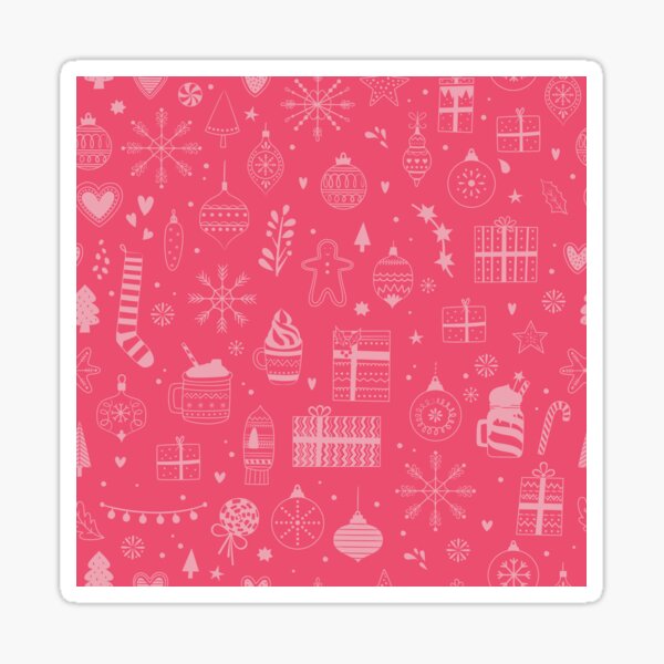 Item preview, pink christmas holiday ornaments snowflake presents designed and sold by Gossip Rag.