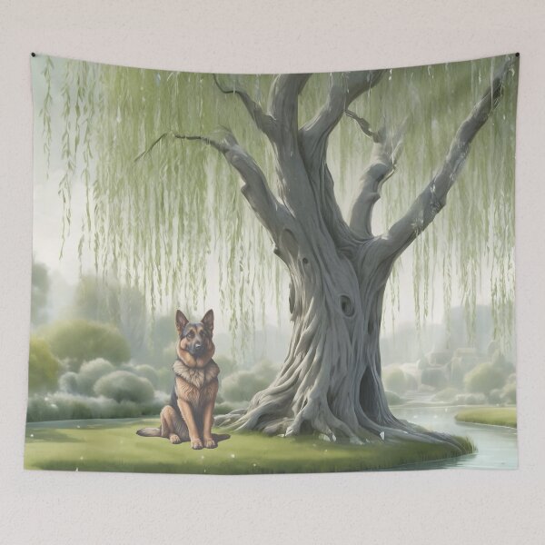 Item preview, German Shepherd Under A Willow Tree designed and sold by NikkiBear67.