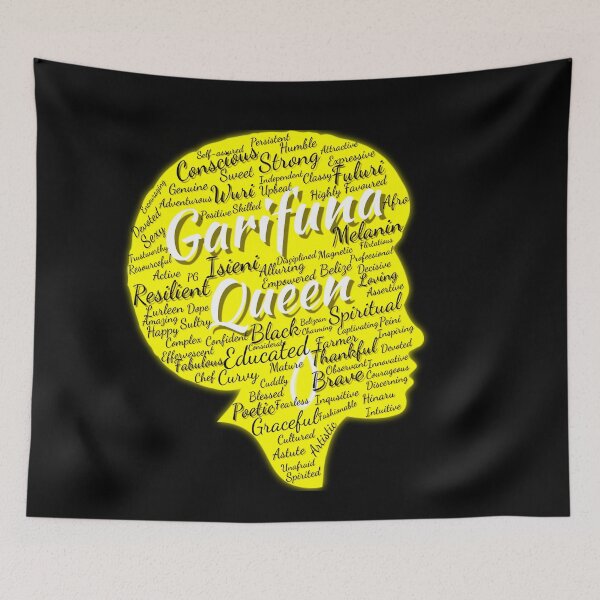 Item preview, Garifuna Queen Word Art – Afro-Caribbean Empowerment Design designed and sold by ezsketch25.