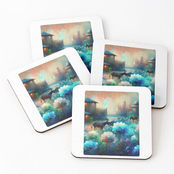 Item preview, Lamu City at 4PM – Abstract AI Artwork with Radiant Afternoon Colors and Floral Accents for Clothing & Accessories designed and sold by knalpot-design.