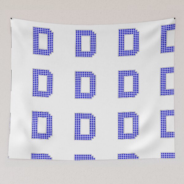 Item preview, Uppercase D - Blue Pixel Block Character designed and sold by PixelGlyphs.