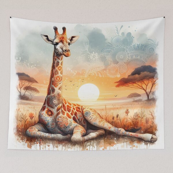 Item preview, Patterns of the Savanna Grassland Giraffe designed and sold by BreezyDawnDesigns.