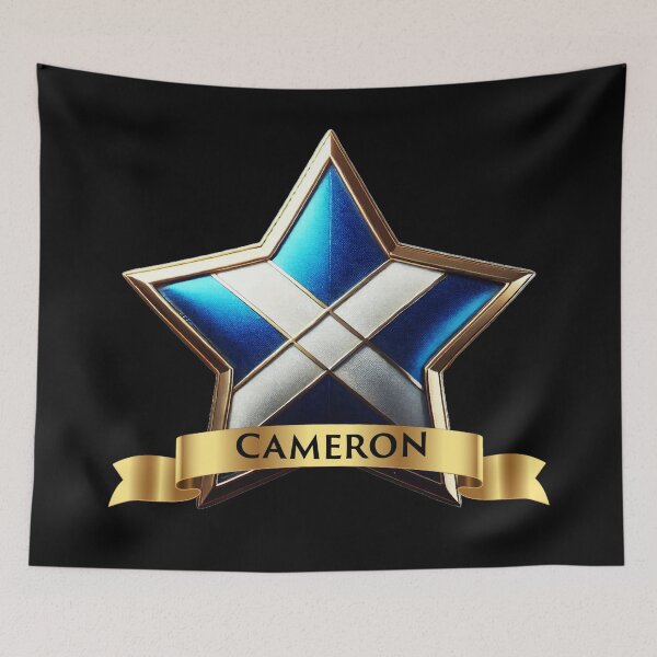 Item preview, Cameron Star of Honor – Gold Banner with Crimson Strength designed and sold by Highlandkings.