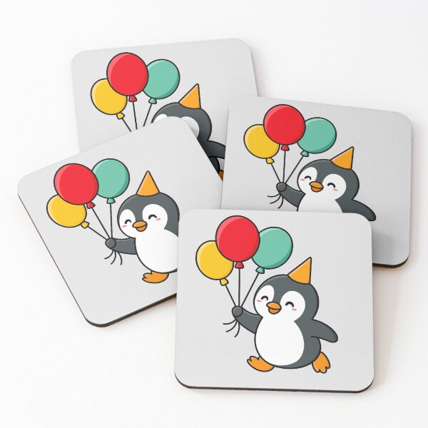Item preview, Cute Penguin with Balloons designed and sold by MyMushroomGrove.