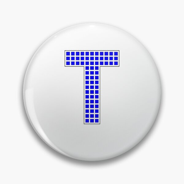 Item preview, Uppercase T - Blue Pixel Block Character designed and sold by PixelGlyphs.