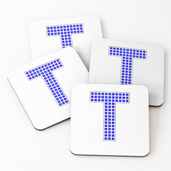 Item preview, Uppercase T - Blue Pixel Block Character designed and sold by PixelGlyphs.