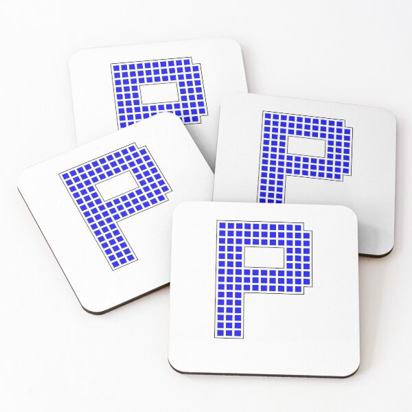 Item preview, Uppercase P - Blue Pixel Block Character designed and sold by PixelGlyphs.