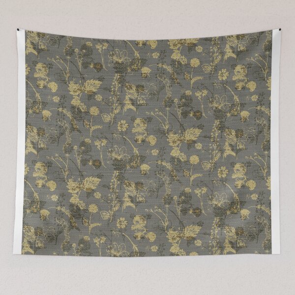 Item preview, Botanic on juta gray yellow designed and sold by Alessandro Remo Mazzoni Remotextiles.