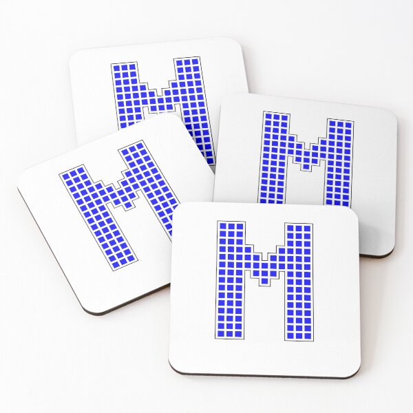 Item preview, Uppercase M - Blue Pixel Block Character designed and sold by PixelGlyphs.