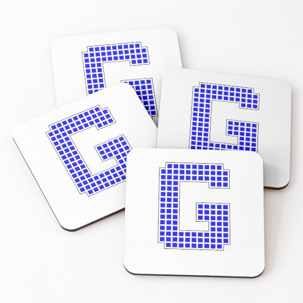 Item preview, Uppercase G - Blue Pixel Block Character designed and sold by PixelGlyphs.