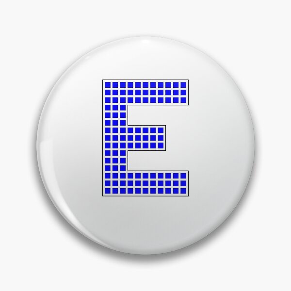 Item preview, Uppercase E - Blue Pixel Block Character designed and sold by PixelGlyphs.