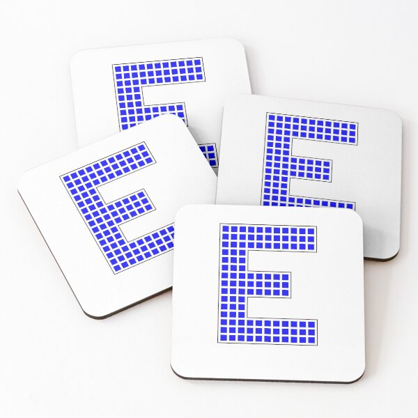 Item preview, Uppercase E - Blue Pixel Block Character designed and sold by PixelGlyphs.