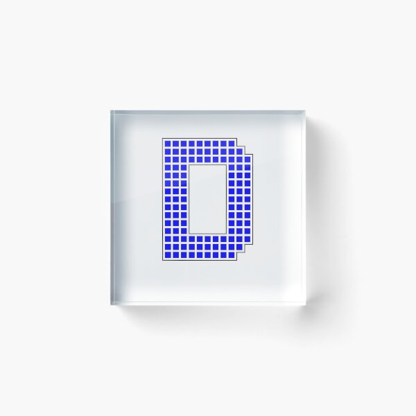 Item preview, Uppercase D - Blue Pixel Block Character designed and sold by PixelGlyphs.