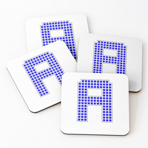 Item preview, Uppercase A - Blue Pixel Block Character designed and sold by PixelGlyphs.