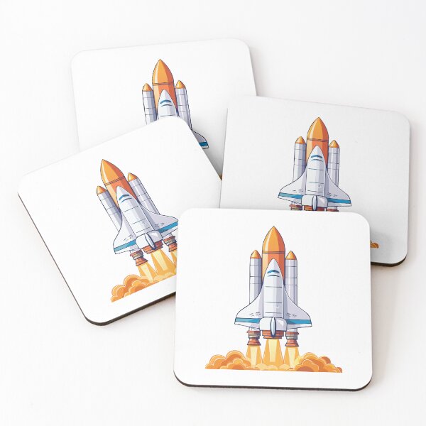 Item preview, Space Ship Shuttle Launch, Space shuttle taking off on a mission, Illustration of a space shuttle rocket launch, capturing the energy and excitement of liftoff designed and sold by Danler.