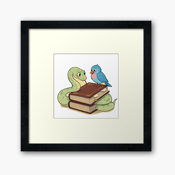 Aperçu de l'œuvre Serpent Sage et Oiseau sur un Livre créée et vendue par Alta-store.