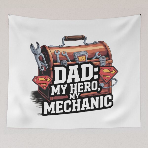 Item preview, Dad: My Hero, My Mechanic Digital Art | Super Dad Toolbox Father’s Day Print | Gift for Handy Dads 2025 designed and sold by AnnDesignStudio.