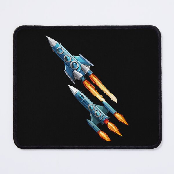 Item preview, Two flying cartoon rocket in flat style isolated on white background, Space Shuttle Launch, Space rocket launch and flies, Launch spaceship or spacecraft. Rocket fast flying for space designed and sold by Danler.