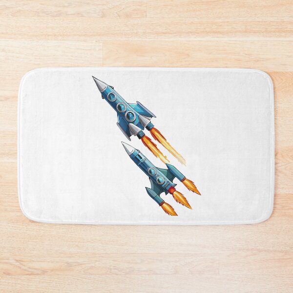 Item preview, Two flying cartoon rocket in flat style isolated on white background, Space Shuttle Launch, Space rocket launch and flies, Launch spaceship or spacecraft. Rocket fast flying for space designed and sold by Danler.