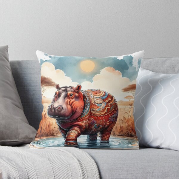 Item preview, Patterns of the Savanna Grassland Hippopotamus Day  designed and sold by BreezyDawnDesigns.