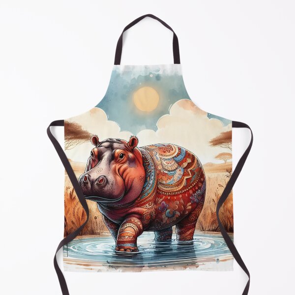 Item preview, Patterns of the Savanna Grassland Hippopotamus Day designed and sold by BreezyDawnDesigns.
