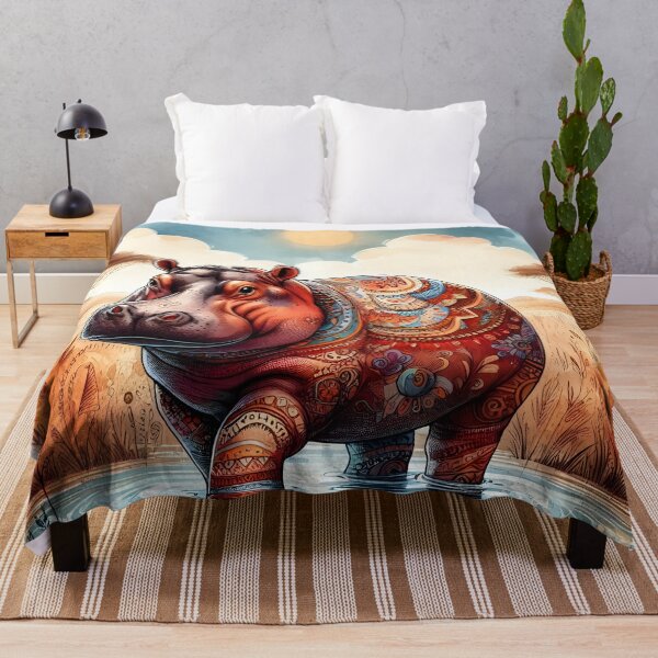 Item preview, Patterns of the Savanna Grassland Hippopotamus Day designed and sold by BreezyDawnDesigns.