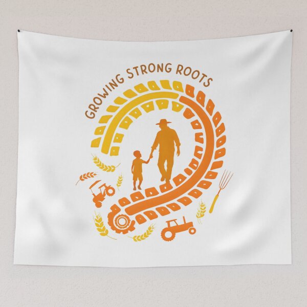 Item preview, Growing Strong Roots Father’s Day Print | Farming Dad & Child Art | Generational Family Farm Gift 2025 designed and sold by AnnDesignStudio.