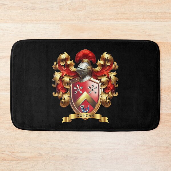 Item preview, Duncan Family Crest  Red Shield with Chevron, Snowstars & Hunting Horn designed and sold by Highlandkings.