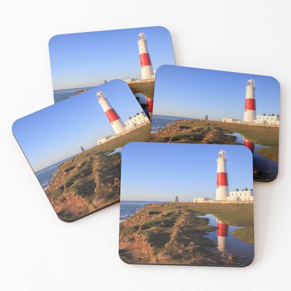Item preview, Portland Bill Lighthouse at Sunrise Reflected in a Puddle designed and sold by Aham Photos.