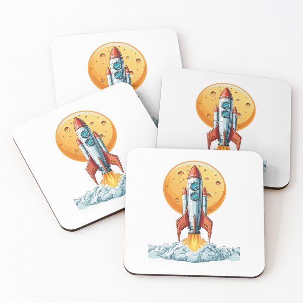 Item preview, Flying cartoon rocket in flat style isolated on white background, Space Shuttle Launch, Space rocket launch and flies, Launch spaceship or spacecraft. Rocket fast flying for space designed and sold by Danler.