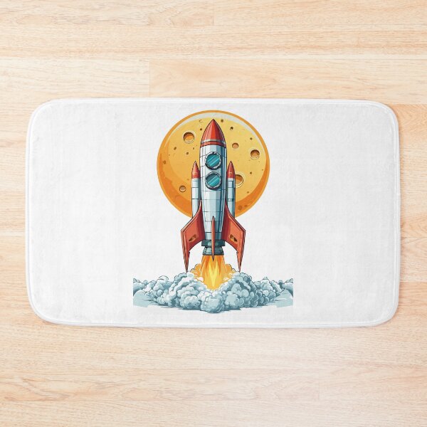 Item preview, Flying cartoon rocket in flat style isolated on white background, Space Shuttle Launch, Space rocket launch and flies, Launch spaceship or spacecraft. Rocket fast flying for space designed and sold by Danler.