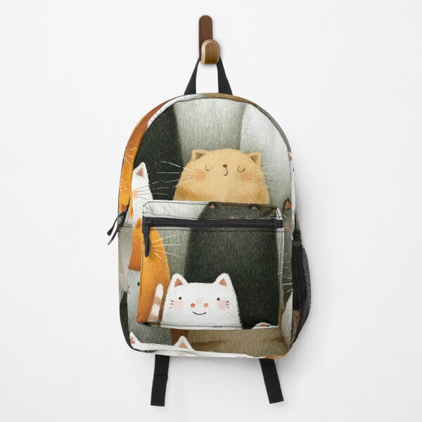 Item preview, Fluffy Cat Crowd – Whimsical Kawaii Cat Pattern designed and sold by Moss and Moon Studio.