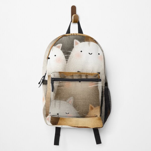 Item preview, Fluffy Cat Crowd – Whimsical Kawaii Cat Pattern designed and sold by Moss and Moon Studio.