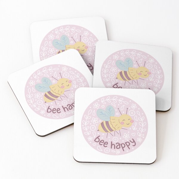 Item preview, bee happy cute positive bee designed and sold by winterpumpkin.