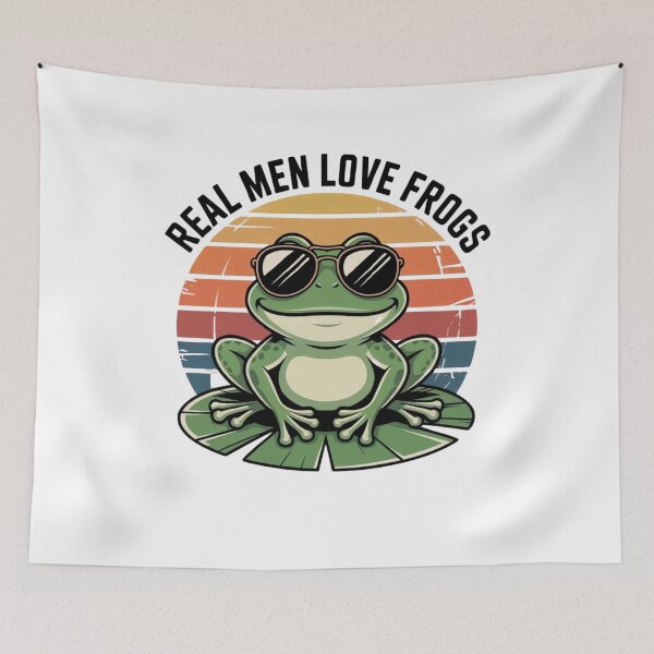 Item preview, Real Men Love Frogs - Vintage Retro Style designed and sold by ARTReMi.