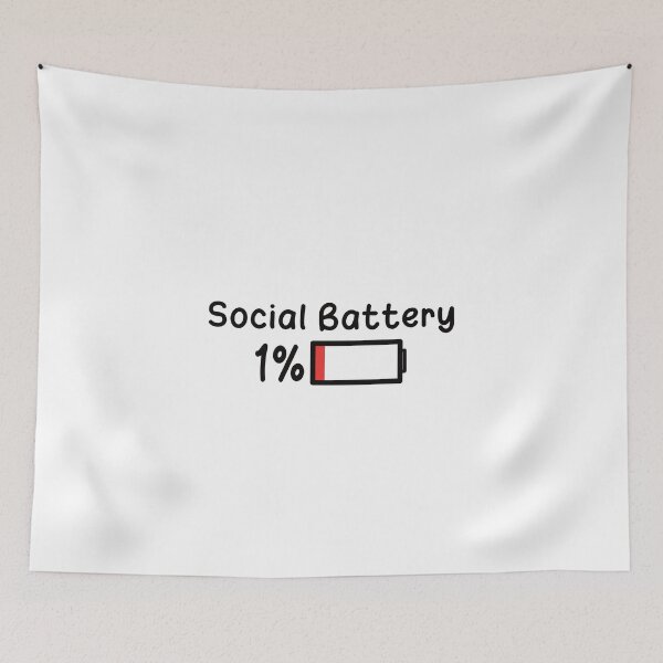 Item preview, Social Battery: 1% designed and sold by Golden Hours Printing.