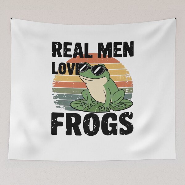 Item preview, Real Men Love Frogs - Vintage Retro Style designed and sold by ARTReMi.
