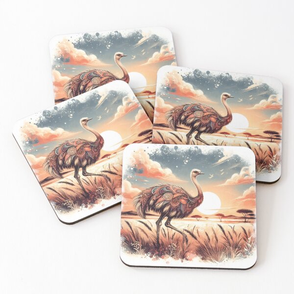 Item preview, Patterns of the Savanna Grassland Ostrich designed and sold by BreezyDawnDesigns.