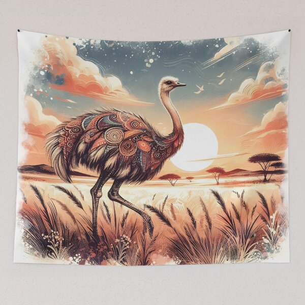 Item preview, Patterns of the Savanna Grassland Ostrich designed and sold by BreezyDawnDesigns.