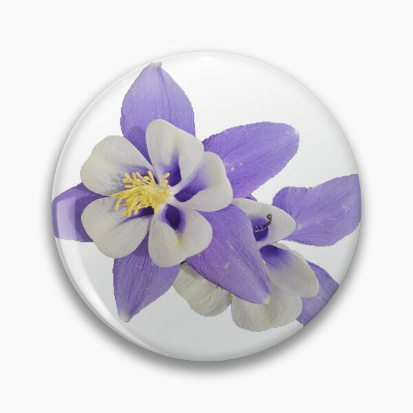 Item preview, blue columbine flower on a white background designed and sold by Lizzilzil.