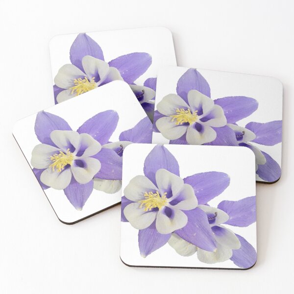 Item preview, blue columbine flower on a white background designed and sold by Lizzilzil.