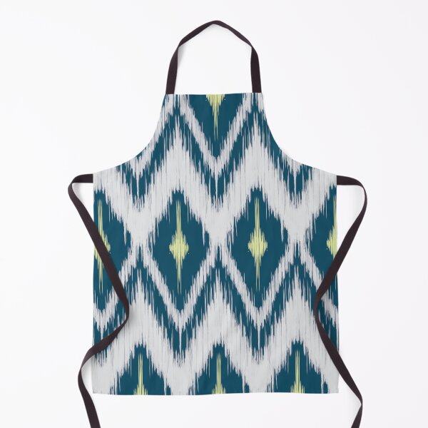 Item preview, Striking ikat pattern in teal, cream, and a touch of lime. Bold geometric diamonds and chevrons create a vibrant, textured look. Perfect for adding a global, bohemian touch to any space. designed and sold by Theerapol Buphasiri.