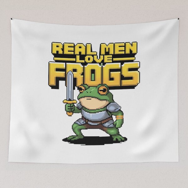Item preview, Real Men Love Frogs - Pixel Gamer Style designed and sold by ARTReMi.