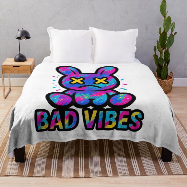 Item preview, Bad Vibes Bunny – Sadcore Street Pop Grunge designed and sold by VIBE CRAFT STUDIO.