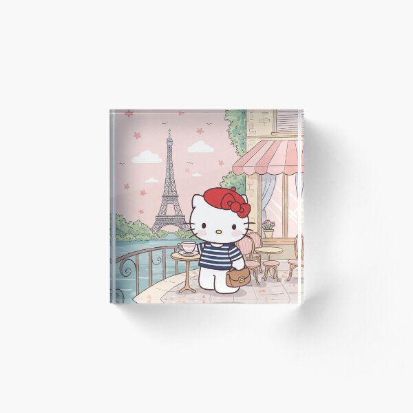 【FEILER】別注 PARIS HELLO KITTY Hello Kitty In Paris Eiffel Tower Pink Plastic Replica