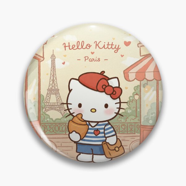 Item preview, Hello Kitty in Paris Beret and croissant designed and sold by PYXOO.