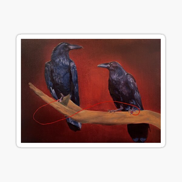 Item preview, marriage vow / string of fate (original raven oil painting) designed and sold by evonymus.