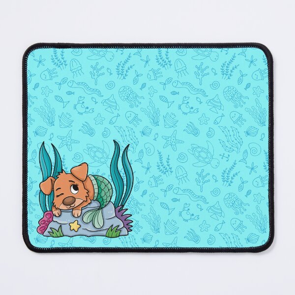 Item preview,  Mermaid Vibes, Puppy Eyes Mousepad designed and sold by Nikki Boetger.