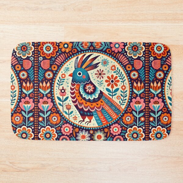 Item preview, Scandinavian Folk Art Colourful Patterned Cockatoo by heidiannemorris © designed and sold by FOLK ART FUSION by heidiannemorris.