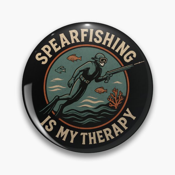 Item preview, Spearfishing Is My Therapy - Vintage Badge designed and sold by cotros.